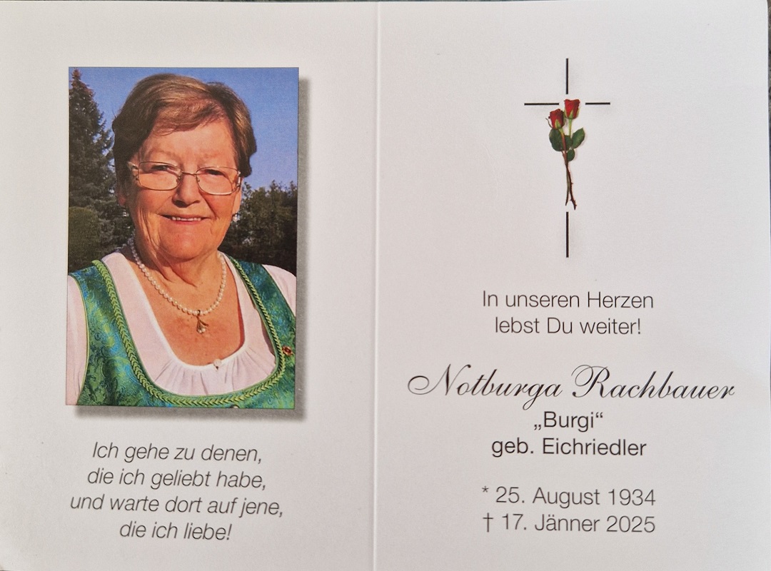Begräbnis Rachbauer Burgi